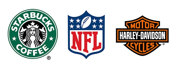 types of logos emblem starbucks nfl harley davidson